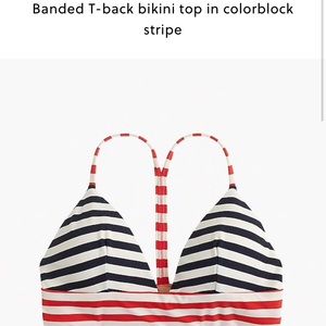 J. Crew Banded T-back bikini top in Colorblock